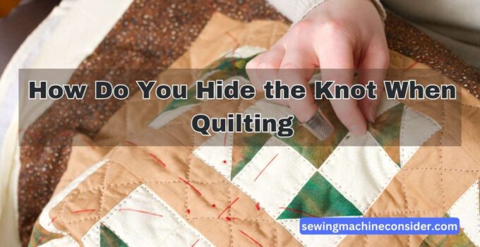 how do you hide the knot when quilting
